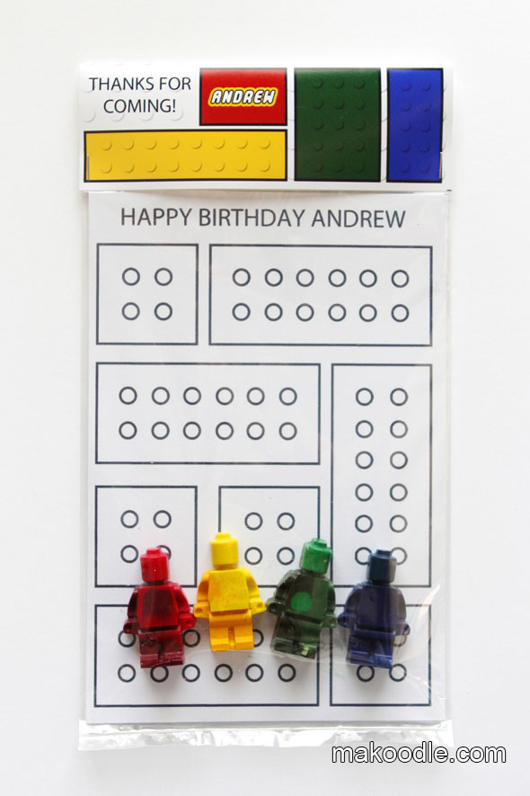 Lego Crayon Party Favor - Makoodle